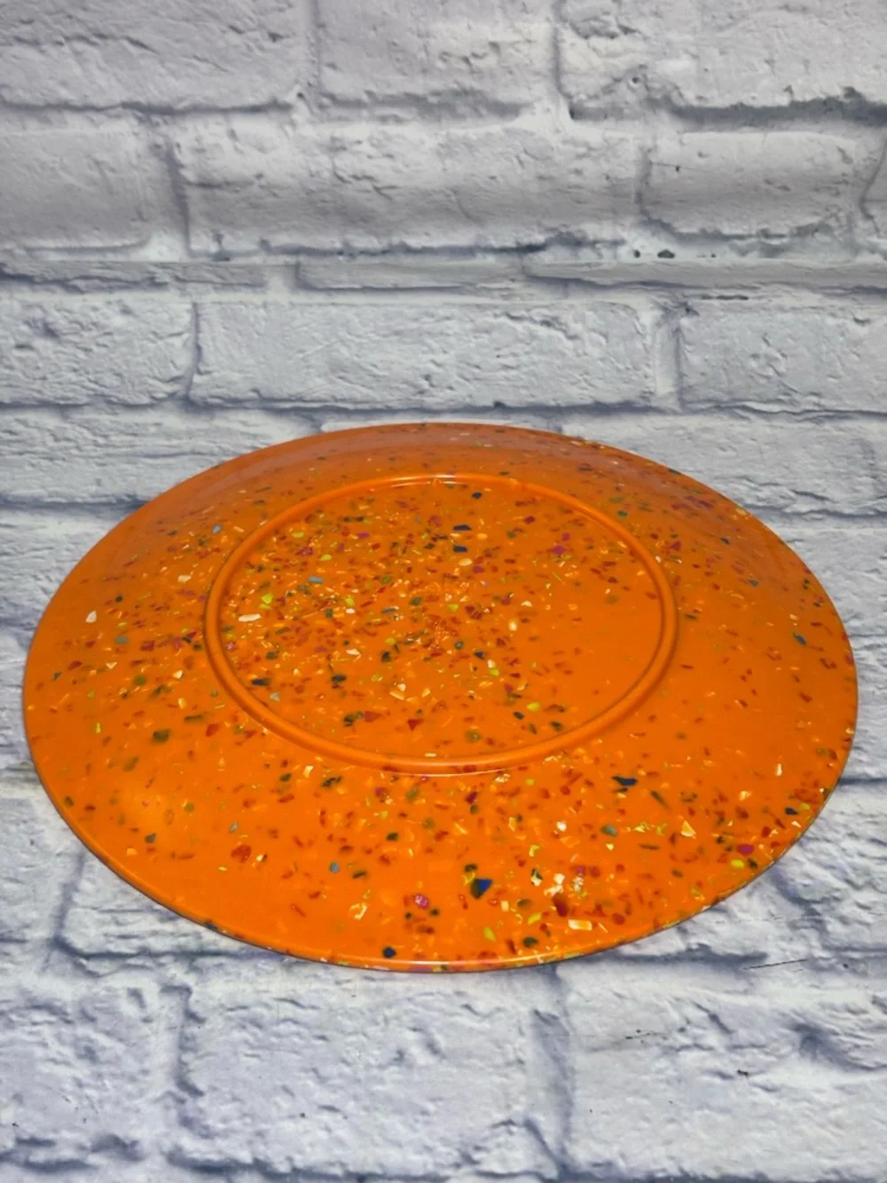 Plate ZAK! Designs Melamine Orange Confetti Melamine 10.5 Inch Replacement